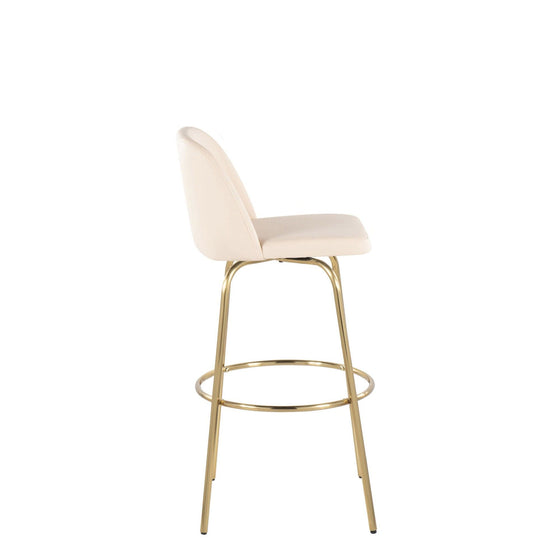 Toriano - 30" Fixed-Height Barstool (Set of 2) - Gold Base