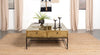 Stephie - 4-Drawer Square Glass Top Coffee Table - Honey Brown