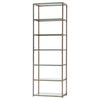 Kate - 5-Shelf Glass Bookshelf - Black Nickel