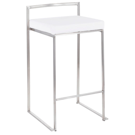 Fuji - Counter Stool Steel With Cushion - Stainless Steel