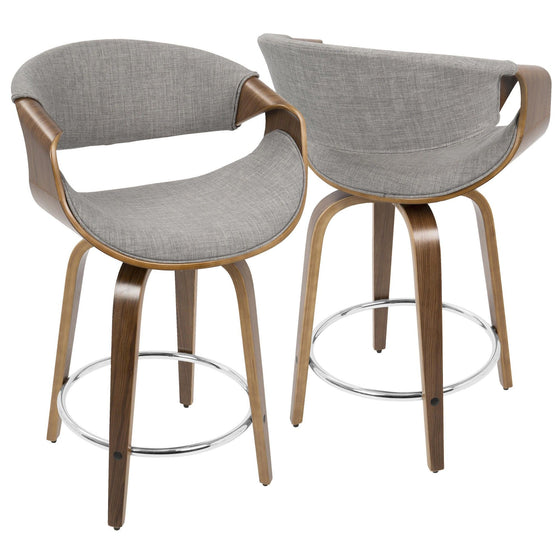 Curvini - 24'' Fixed-Height Counter Stool (Set of 2)