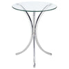 Eloise - Round Glass Top Accent Side Table - Chrome