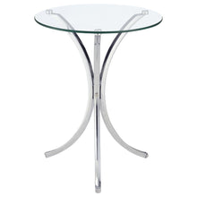  Eloise - Round Glass Top Accent Side Table - Chrome