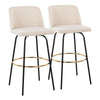 Toriano - 30" Fixed-Height Barstool (Set of 2) - Black & Gold Base