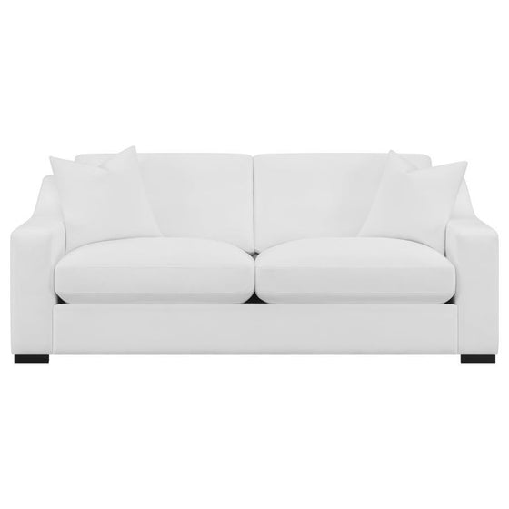 Ashlyn - Upholstered Sloped Arm Sofa - White