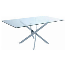  Carmelo - Rectangular Glass Top Dining Table - Chrome