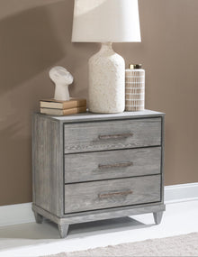  Artesia - 3 Drawer Nightstand - Smokey Taupe