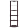 Bonwick - 5-Shelf Corner Bookshelf - Cappuccino