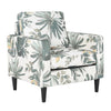 Wendy - Arm Chair - Black Wood And Cream With Green Floral Print Fabric