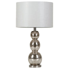  Mineta - Drum Shade Stacked Table Lamp - Antique Silver