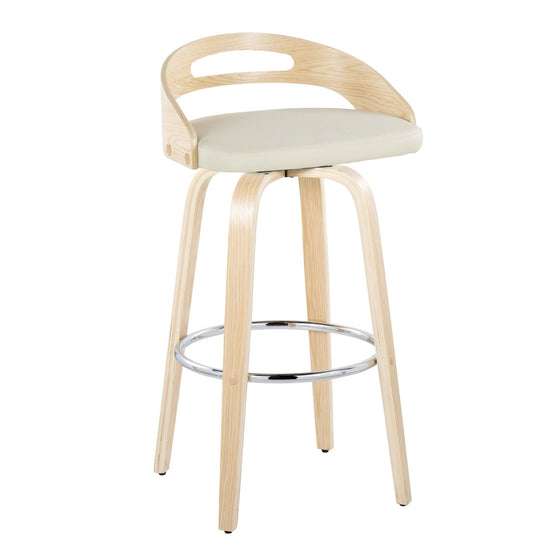 Cassis - 30" Fixed-height Barstool (Set of 2) - Natural And Cream