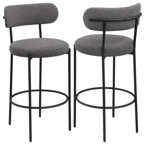 Viola - Boucle Upholstered Bar Stool (Set of 2)