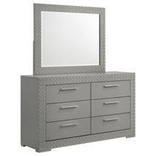  Ives - 6-Drawer Dresser And Mirror - Gray High Gloss