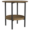 Delfin - Round Glass Top Side End Table - Black And Brown