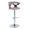 Gardenia - Adjustable Barstool - Chrome Base & Walnut Backrest