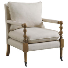  Dempsy - Upholstered Accent Chair With Casters - Beige