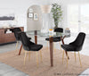 Lombardi - Dining / Accent Chair - Walnut Wood With Black Faux Leather (Set of 2)