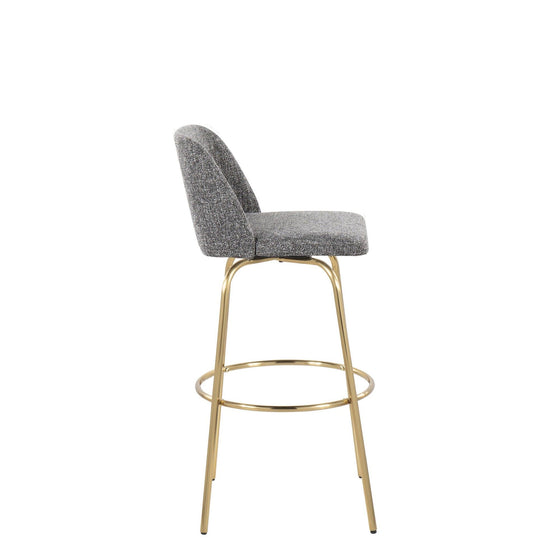 Toriano - 30" Fixed-Height Barstool (Set of 2) - Gold Base