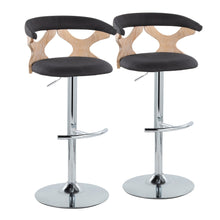  Gardenia - Adjustable Barstool (Set of 2) - Chrome Base & brown Backrest