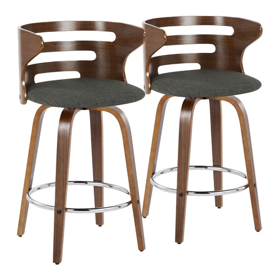 Cosi - 26" Fixed-Height Counter Stool (Set of 2) - Walnut Backrest