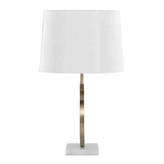 Master - 29" Metal Table Lamp - Polished Nickel And White Linen Shade from Grandview Gallery (Set of 2)