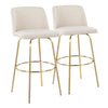 Toriano - 30" Fixed-Height Barstool (Set of 2) - Gold Base