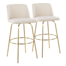  Toriano - 30" Fixed-Height Barstool (Set of 2) - Gold Base