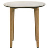 Aldis - Round Marble Top Side End Table - White And Natural