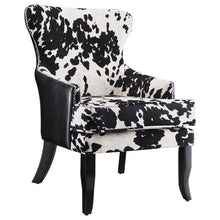  Trea - Cowhide Print Upholstered Accent Chair - Black And White