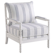  Blanchett - Upholstered Bobbin Accent Chair - White And Navy