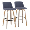 Toriano - 30" Fixed-Height Barstool (Set of 2) - Gray & Black Round Base