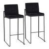 Fuji - High Back Barstool - Black Steel Legs