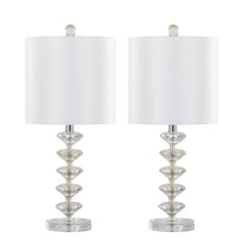  Diamond - Stacked 23" Crystal Table Lamp (Set of 2) - White