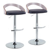 Grotto - Adjustable Barstool (Set of 2) - Black And Gray Light