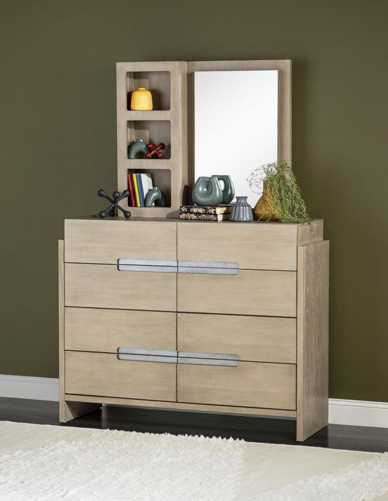 District - Storage Mirror - Weathered Oak