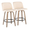 Toriano - 26" Fixed-Height Counter Stool (Set of 2) - Light Brown & Black Base