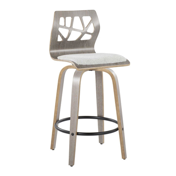 Folia - 26" Fixed-height Counter Stool (Set of 2) - Gray