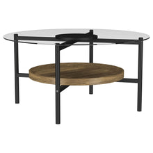  Delfin - Round Glass Top Coffee Table - Black And Brown