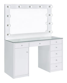  Acena - 7-Drawer Vanity Set With Lighting - White High Gloss