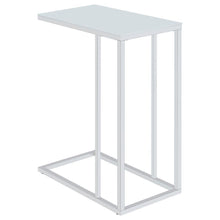  Stella - Glass Top C-Shaped Sofa Side Table - Chrome