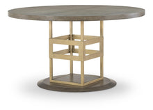  Castalia - Complete Round Pedestal Table - Slate Stone