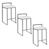 Fuji - Stackable Counter Stool With Cushion - Black Metal