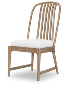  Melrose - Spindle Back Side Chair - Cloud White And Desert Oak