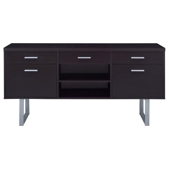 Lawtey - 5-Drawer Home Office Storage Credenza - Cappuccino