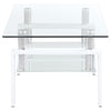 Dyer - 1-Shelf Rectangular Glass Top Coffee Table - White