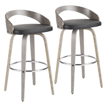  Grotto - 30" Fixed-height Barstool (Set of 2) - Dark Gray And Gray