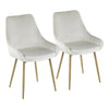 Diana - Chair - Satin Brass Metal And Cream Velvet (Set of 2)