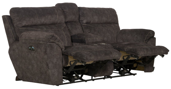 Sedona - Power Headrest Lay Flat Reclining Console Loveseat With Storage & Cupholders