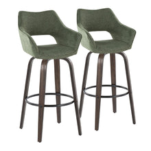  Mustang - 30" Fixed-Height Barstool With Swivel - Walnut Glazed Wood (Set of 2)