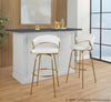 Jie - Adjustable Barstool With Swivel - Gold Metal (Set of 2)